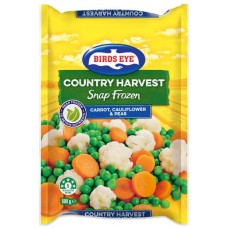 BIRDS EYE COUNTRY HARVEST PEAS CARROT AND CAULIFLOWER 500GM Pack Size: 12