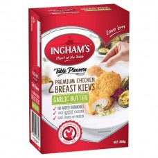 INGHAM CHICKEN KIEV GARLIC AND BUTTER 350GM Pack Size: 6 INGHAM CHICKEN KIEV GARLIC AND BUTTER 350GM Pack Size: 6