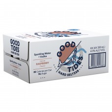 GOOD TIDES HARD SELTZER SPARKLING WATER +VODKA RASPBERRY 30PK 330ML