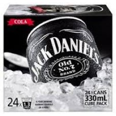 J/DANIELS & COLA CANS CUBE 330ML Pack Size:24 Pack Size:24