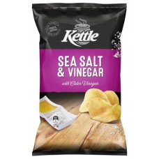 KETTLE SEA SALT & VINEGAR POTATO CHIPS 175GM Pack Size: 12