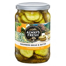 ALWAYS FRESH BREAD & BUTTER CUCUMBERS 700GM Pack Size: 6