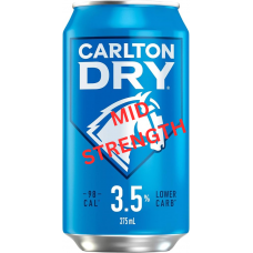 CARLTON DRY MID CANS 375ML Pack Size:30