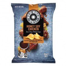 RED ROCK DELI HONEY SOY CHICKEN POTATO CHIPS 45GM Pack Size: 18