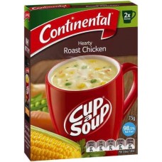 CONTINENTAL HEARTY ROAST CHICKEN CUP-A-SOUP 2 SERVES 75GM Pack Size: 7
