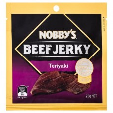 NOBBYS TERIYAKI BEEF JERKY 25GM Pack Size: 12