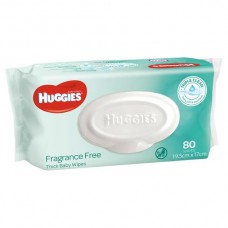 HUGGIES BABY WIPES FRAGRANCE FREE REFILL PACK 80S Pack Size: 4