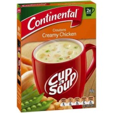 CONTINENTAL CROUTONS CREAMY CHICKEN CUP-A-SOUP 2 SERVES 60GM Pack Size: 7