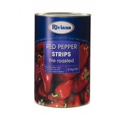 RIVIANA FIRE ROASTED RED PEPPER STRIPS 4.2KG Pack Size: 3