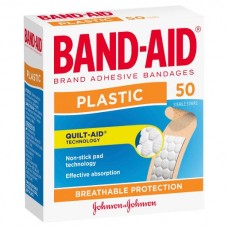 BANDAID PLASTIC STRIPS 50S Pack Size: 6