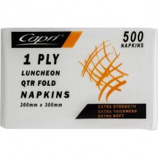 CAPRI LUNCH NAPKINS WHITE 1PLY 500S Pack Size: 6