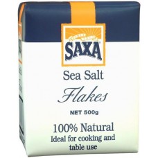 SAXA SEA SALT FLAKES 500GM Pack Size: 6