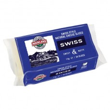 MAINLAND NATURAL SWISS CHEESE SLICES 1KG Pack Size: 10