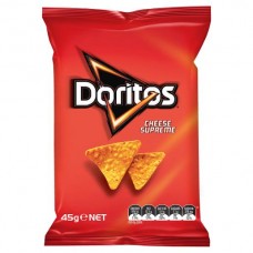 DORITOS CORN CHIPS CHEESE SUPREME 45GM Pack Size: 18