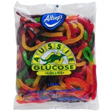 ALLSEPS AUSSIE GLUCOSE BAG-A-LOLLIES SNAKES 1KG Pack Size: 8