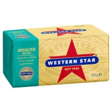 WESTERN STAR UNSALTED BUTTER 250GM Pack Size: 32