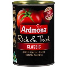 ARDMONA RICH AND THICK DICED TOMATOES 410GM Pack Size: 12