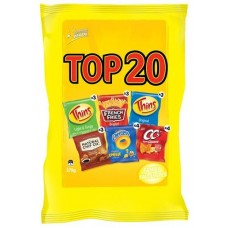 SNACKBRANDS TOP 20 VARIETY POTATO CHIPS 375GM Pack Size: 7