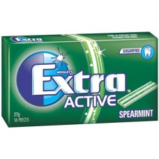 WRIGLEYS EXTRA ACTIVE SPEARMINT ENVELOPE PACK 27GM Pack Size: 24