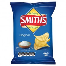 SMITHS ORIGINAL SALTED CRINKLE POTATO CHIPS 45GM Pack Size: 18