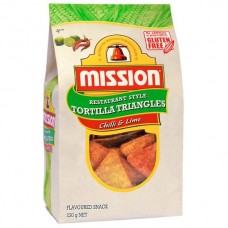 MISSION CHILLI & LIME CORN CHIPS 230GM Pack Size: 6