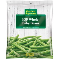 GARDEN SUPREME WHOLE BABY BEANS INDIVIDUALLY QUICK FROZEN 2KG Pack Size: 6