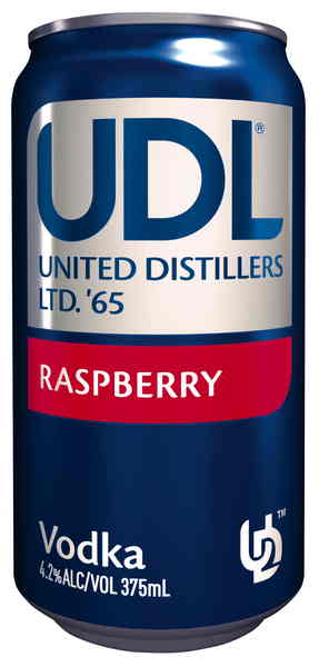 UDL VDK RASPBRY 4% CAN 375ML Pack Size:24 Pack Size:24