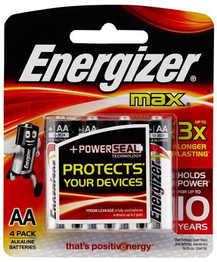 ENERGIZER ADVANCED AA BATTERY 4 PACK Pack Size: 12