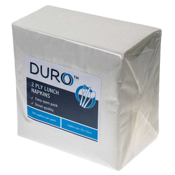 Duro Lunch Napkin 2 ply 300mm x 300mm 100S Pack size: 20
