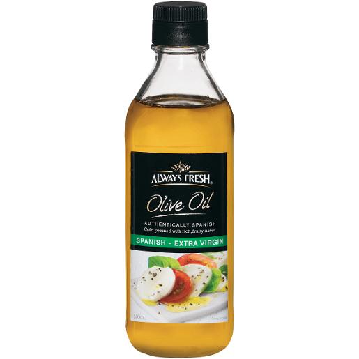 ALWAYS FRESH 100% EXTRA VIRGIN SPANISH OLIVE OIL 500ML Pack Size: 12