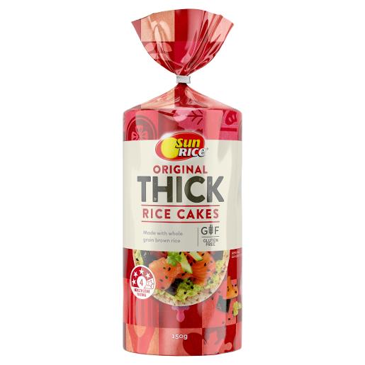 SUNRICE ORIGINAL THICK RICE CAKE 150GM Pack Size: 6