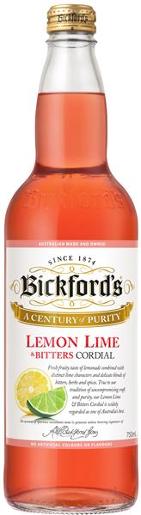 BICKFORDS LEMON LIME BITTERS CORDIAL 750ML Pack Size: 12