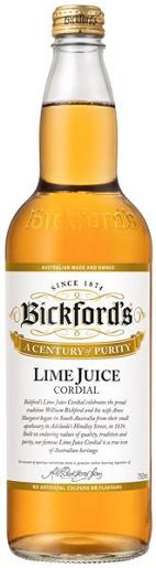 BICKFORDS CORDIAL NATURAL LIME JUICE 750ML Pack Size: 12
