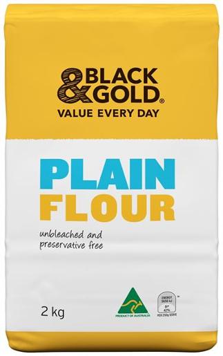 BLACK & GOLD PLAIN FLOUR 2KG Pack Size: 6