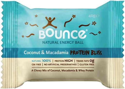 BOUNCE PROTEIN BALL COCONUT AND MACADAMIA 40GM Pack size: 12