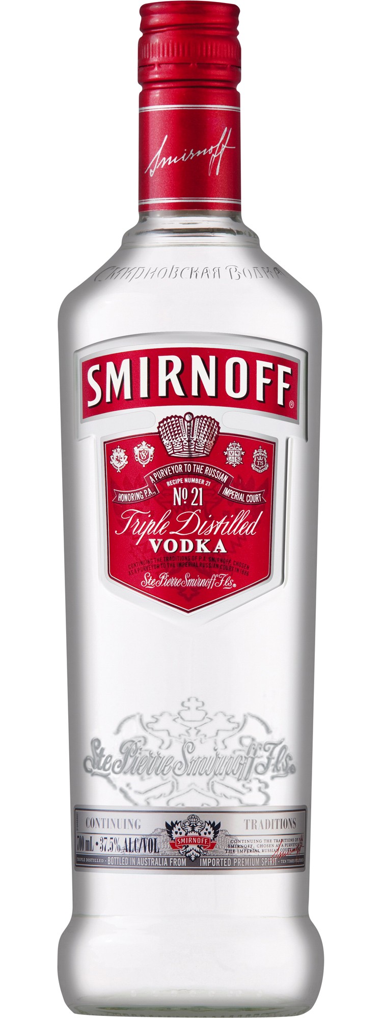 SMIRNOFF VODKA RED 37% 700ML pack size: 12