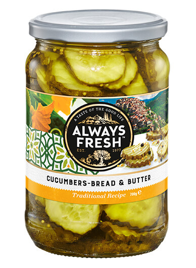 ALWAYS FRESH BREAD & BUTTER CUCUMBERS 700GM Pack Size: 6