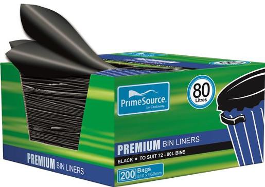 C/A G/BAG PR/HDBLK 72/80L 200S pack size: 1