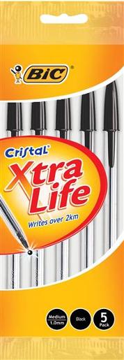 BIC CRISTAL PEN BLACK POUCH 5PK Pack Size: 12