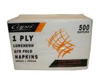 Napkins Lunch White 1Ply 500Sx6 (3000)