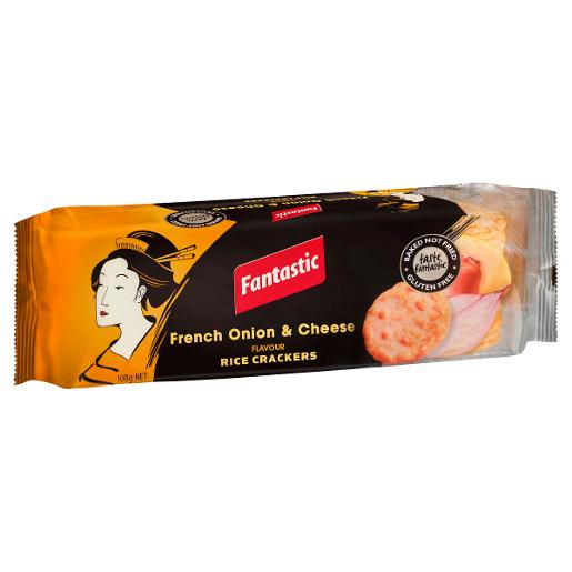 FANTASTIC FRENCH ONION RICE CRACKERS 100GM Pack Size: 12