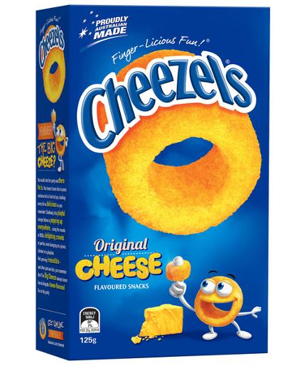 CHEEZELS CHEESE SNACKS BOX 125GM Pack Size: 12