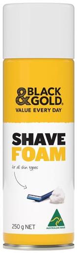 BLACK & GOLD SHAVE FOAM 250G Pack Size: 12