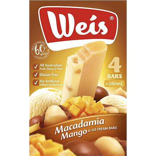 ICE CREAM MACADAMIA & MANGO WEIS 4’S
