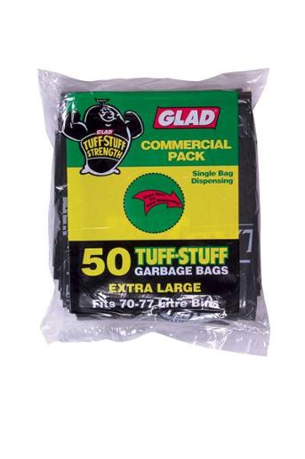 GLAD HEAVY DUTY GARBAGE BAG BLACK 50S Pack Size: 4