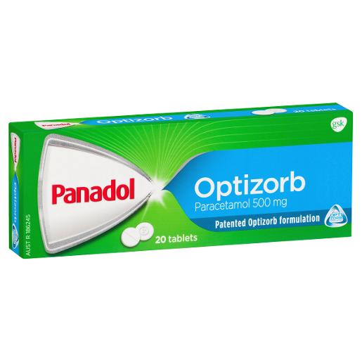 PANADOL TABLETS WITH OPTIZORB 20S Pack Size: 24