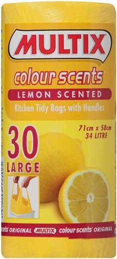 MULTIX COLOR SCENTS LEMON KITCHEN TIDY BAGS 30S Pack Size: 10