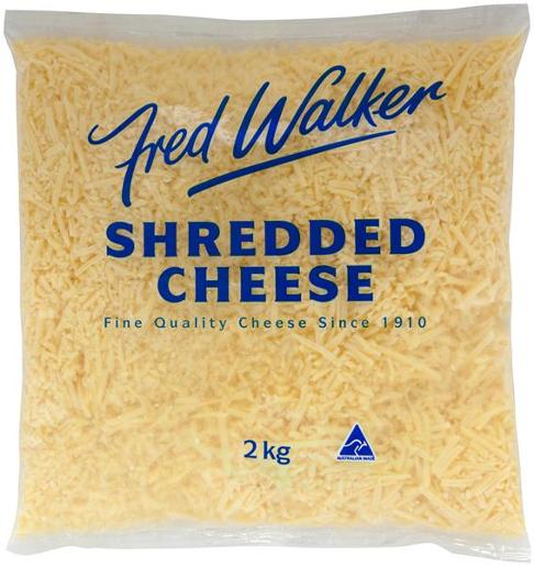 FRED WALKER CHEESE TASY SHREADED 2KG Pack Size: 6