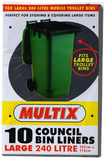 MULTIX COUNCIL BINLINERS 240L 10S Pack Size: 12