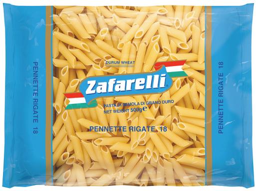 ZAFARELLI PENNETTE RIGATE #18 500GM Pack Size: 12